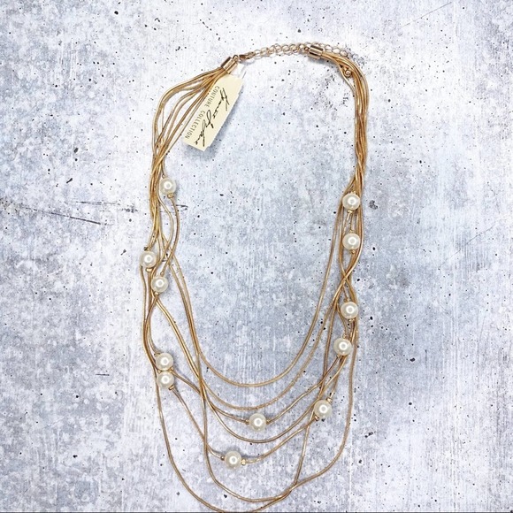 Kenneth Jay Lane gold tone multi-chain necklace NWT - Picture 3 of 5